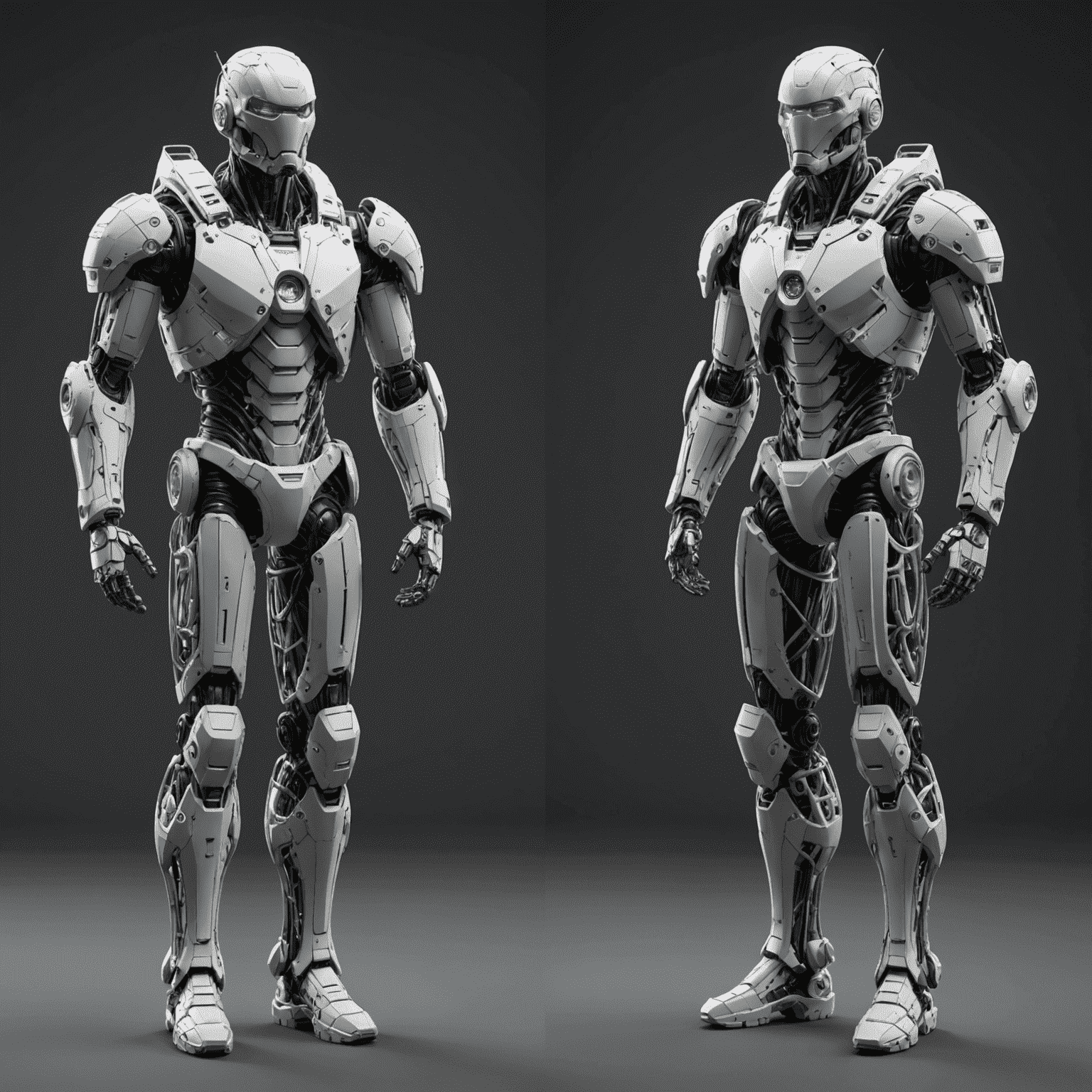 A side-by-side comparison of a 3D wireframe model and its final rendered version with realistic lighting and materials